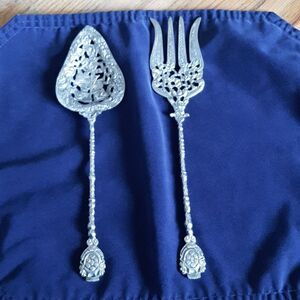 Vintage Paragon triple plate serving spoon and fork.